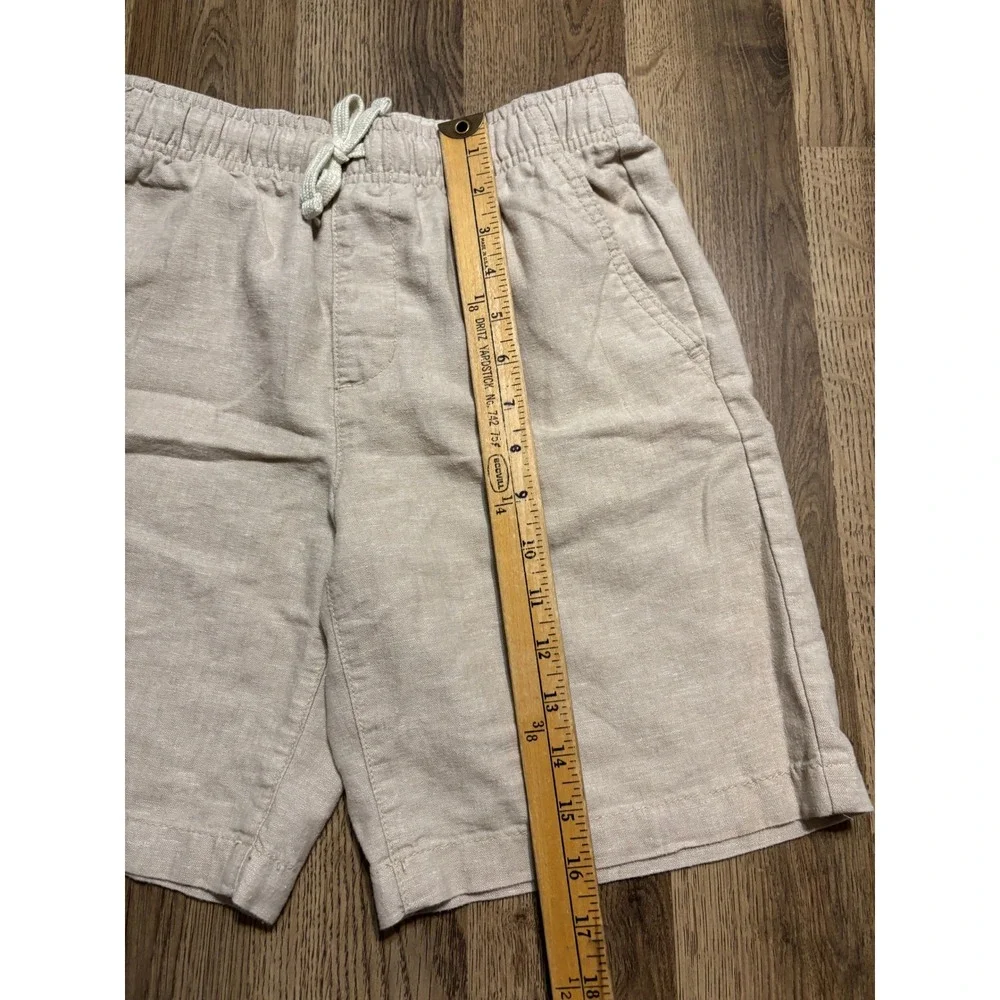 Old Navy Shorts Boys Size XL Beige Linen Blend Drawstring Elastic Waist Casual